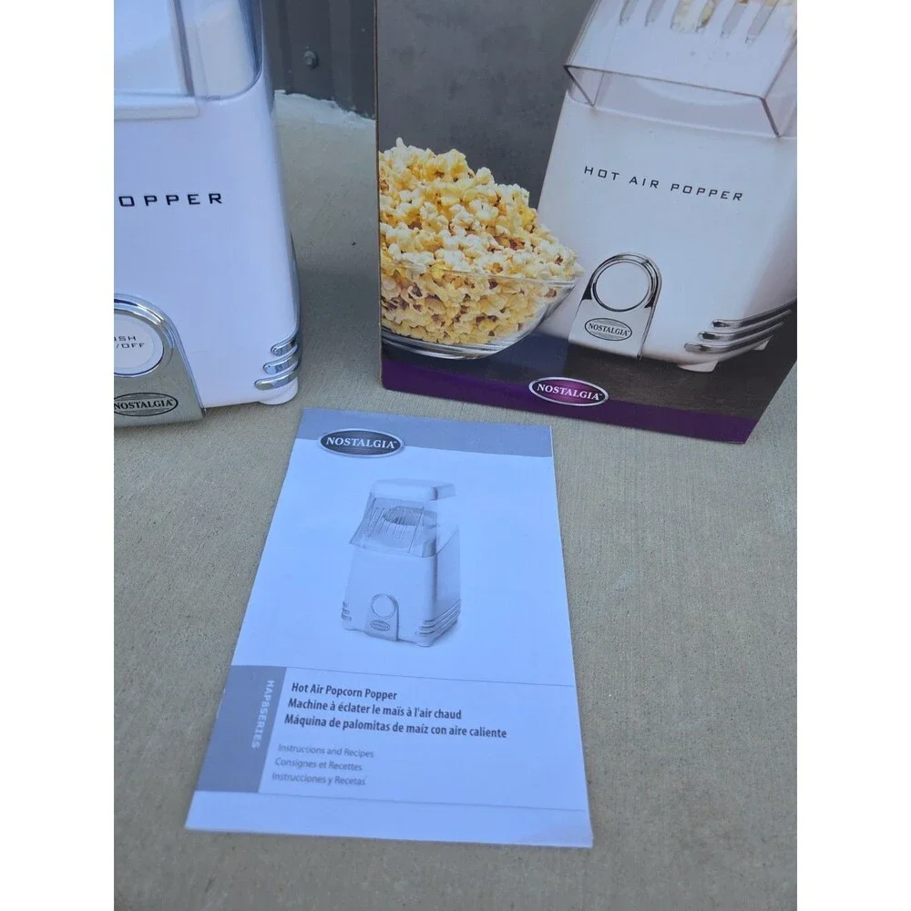 Retro 8 Cup Hot Air Popcorn Maker By Nostalgia White Boxed